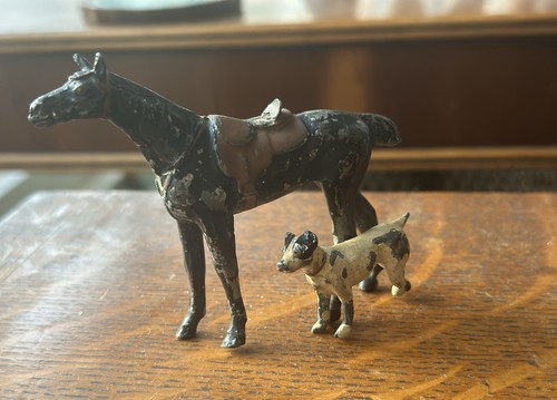 Antique cast metal - cast, dog