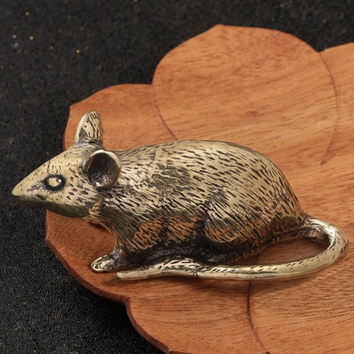 Brass mouse figurine rat - mouse,