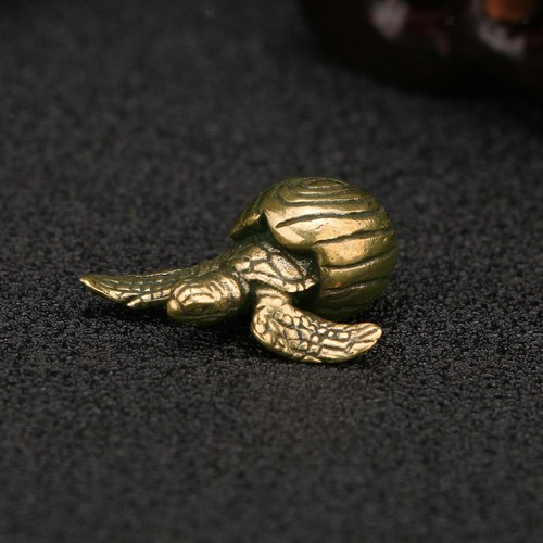 Small turtle statue brass - small,