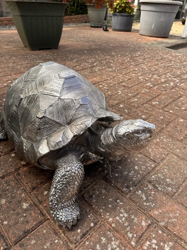 Metal turtle garden statue - metal,