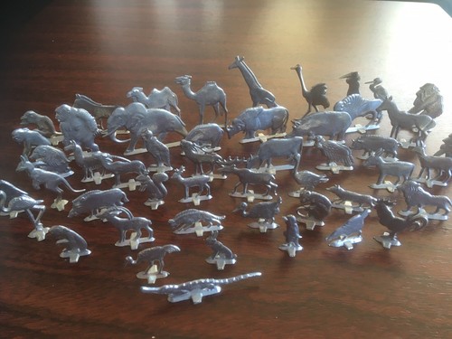 White metal animal figures - metal,