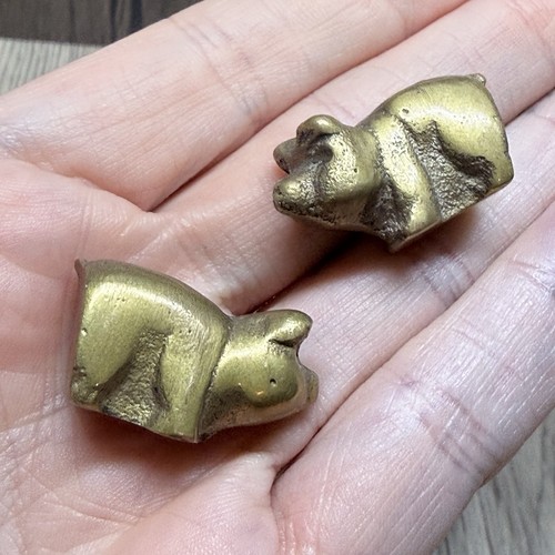 Vintage miniature brass pig - brass,