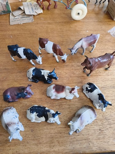 Vintage mixed metal cows - vintage,